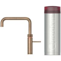 Quooker Fusion Square Keukenkraan Set - Kokend Warm- en Koud Water - Messing Patina - Inclusief PRO3 Reservoir - thumbnail