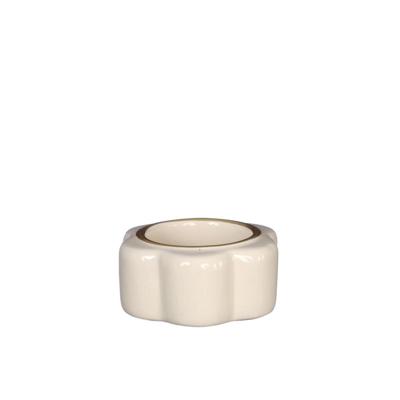 Theelichthouder Pouff crème Ø7xH3,4cm