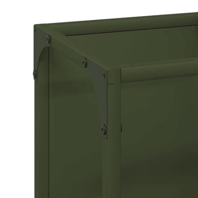 VidaXL Brandhoutrek 25x25x60 cm koudgewalst staal olijfgroen
