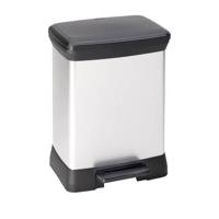 Curver decobin duo pedaalemmer rechthoekig 10 liter + 18 liter + binnenemmers zilver metallic - thumbnail