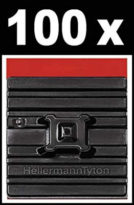 HellermannTyton FMB4APT-A-PA66HS-BK (100) Bevestigingssokkel Zelfklevend 151-02219 Flexibele sokkel, 4-voudige invoeging Zwart 100 stuk(s)