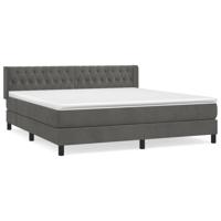 Boxspring met matras fluweel donkergrijs 180x200 cm - thumbnail