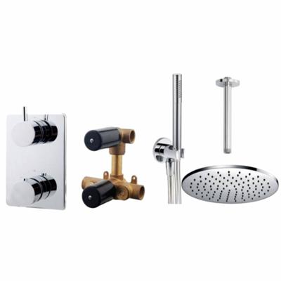 Regendouche set Wiesbaden Caral | Inbouw | Thermostaatkraan | 2-weg | Rond | Chroom Regendouche set Wiesbaden Caral | Inbouw | Thermostaatkraan | 2-weg | Rond | Chroom