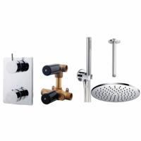 Regendouche set Wiesbaden Caral | Inbouw | Thermostaatkraan | 2-weg | Rond | Chroom - thumbnail