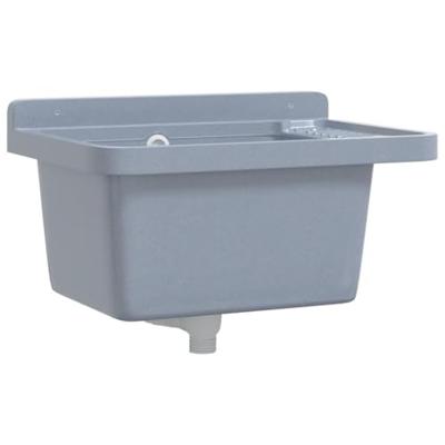 VidaXL Wasbak wandgemonteerd 50x35x24 cm hars grijs VidaXL Wasbak wandgemonteerd 50x35x24 cm hars grijs