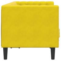 Tweezitsbank Chesterfield-stijl en bolsters fluweel geel - thumbnail