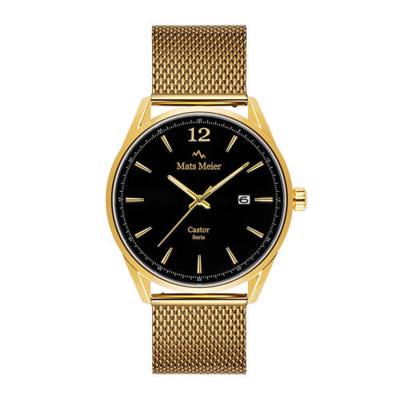 Mats Meier horloge MM01009 zwart/goudkleur Mats Meier horloge MM01009 zwart/goudkleur