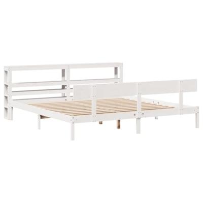 Bedframe zonder matras massief grenenhout wit 180x200 cm