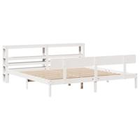 Bedframe zonder matras massief grenenhout wit 180x200 cm - thumbnail