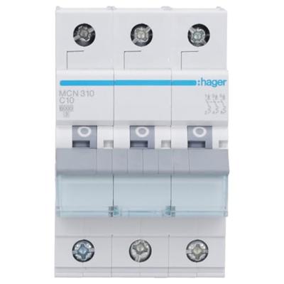Hager MCN310 MCN310 Zekeringautomaat 3-fasig 10 A 230 V, 400 V