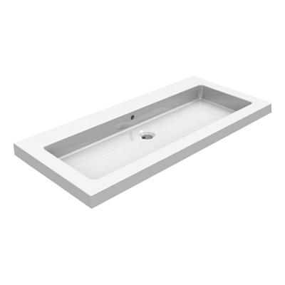 Xellanz Kera wastafel enkel zonder kraangat 100x46x5 cm keramiek glans wit