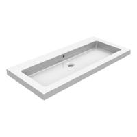 Xellanz Kera wastafel enkel zonder kraangat 100x46x5 cm keramiek glans wit - thumbnail