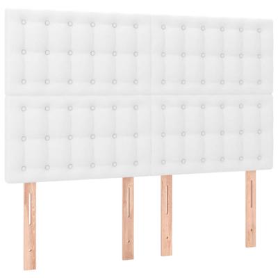 Bedframe met hoofdbord kunstleer wit 200x200 cm