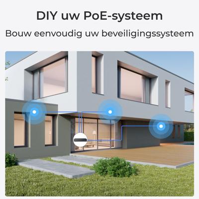 Reolink Netzwerkkamera NVS8-8MD4 IP-Bewakingscameraset LAN 8-kanaals Met 4 cameras 3840 x 2160 Pixel