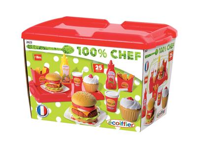Ecoffier Ecoiffier 100% chef hamburgerset - 25dlg. Ecoffier Ecoiffier 100% chef hamburgerset - 25dlg.