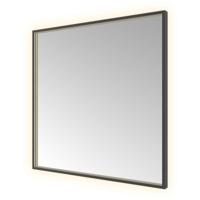 Spiegel Hotbath &MORE 80x80 cm LED-Verlichting Spiegelverwarming Vierkant Geborsteld Zwart PVD - thumbnail