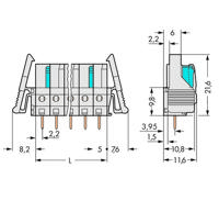 WAGO 722-133/039-000 Female behuizing (board) 722 Totaal aantal polen: 3 Rastermaat: 5 mm Inhoud: 50 stuk(s) - thumbnail