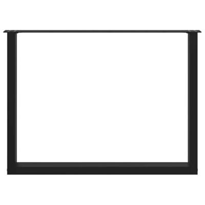 Salontafelpoten 2 st U-vormig 100x(72-73) cm staal zwart