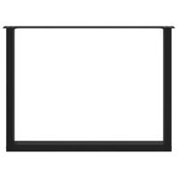 Salontafelpoten 2 st U-vormig 100x(72-73) cm staal zwart - thumbnail