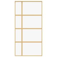 VidaXL Schuifdeur 102,5x205 cm helder esg-glas en aluminium goudkleur - thumbnail