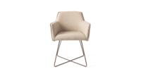 Jesper Home Eetkamerstoel 'Hofu' Cross Rose Gold, kleur Wild Walnut - thumbnail