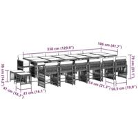 17-delige Tuinset met kussens poly rattan zwart - thumbnail