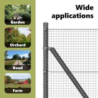 VidaXL Afrasteringspaal grijs 25 x 0,5 m (16 x 16 mm gaas) staal - thumbnail