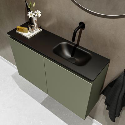 MONDIAZ TURE 80cm toiletmeubel army. EDEN wastafel urban rechts geen kraangat