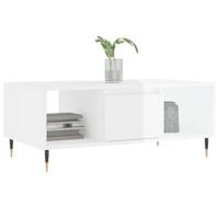 Salontafel 90x50x36,5 cm bewerkt hout hoogglans wit - thumbnail