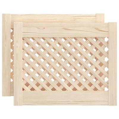 VidaXL Kastdeuren met latwerk 2 st 49,5x39,5 cm massief grenenhout