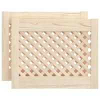 VidaXL Kastdeuren met latwerk 2 st 49,5x39,5 cm massief grenenhout - thumbnail