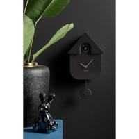 Wall Clock Modern Cuckoo Metallic Dark Grey - thumbnail