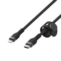 Belkin BoostCharge Pro Flex gevlochten USB Type C/Lightning-kabel (3m), MFi-gecertificeerde 20 W PD Power Delivery-snellaadkabel voor iPhone 14/14 Plus, 13, 12, Pro/Max, mini, SE, iPad en meer – Zwart - thumbnail