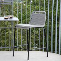 Nohr Outdoor Barkruk 'Karlene' kleur Lichtgrijs (zithoogte 61cm) - thumbnail