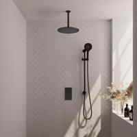 Brauer Black Edition Thermostatische Regendoucheset Inbouw - Hoofddouche 30 cm - 3 Weg - Handdouche 3 Standen - Doucheslang - Geintegreerde Glijstang - Mat Zwart - thumbnail