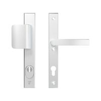 AXA veiligheidsbeslag greep/kruk - SKG*** met kerntrekbeveiliging - Edge Plus D-duwer+Blok - PC92 - alu. F1 - thumbnail