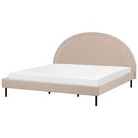 Beliani - MARGUT - Bed - Beige - 180 x 200 cm - Bouclé - thumbnail