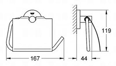 Grohe Essentials toiletrolhouder met klep hard graphite - thumbnail