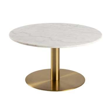Bendt Ronde Salontafel 'Naima' wit Marmer/Brass, 80cm