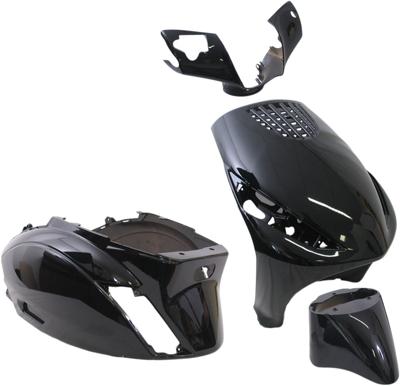 Edge Plaatset 4-delig voor piaggio zip/zip 2000 2t/4t vanaf bouwjaar 2000 - metallic zwart