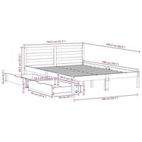 Bedframe zonder matras massief grenenhout wit 140x200 cm - thumbnail