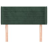 Hoofdbord met randen 93x16x78/88 cm fluweel donkergroen - thumbnail