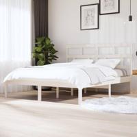 Bedframe massief hout wit 180x200 cm - thumbnail