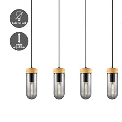 Home sweet home capri hanglamp 4L klein hout/glas