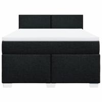Boxspring met matras stof zwart 140x200 cm - thumbnail