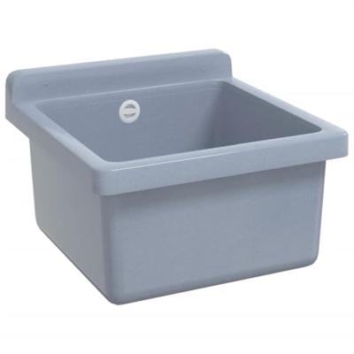 VidaXL Wasbak wandgemonteerd 40x40x24 cm hars grijs VidaXL Wasbak wandgemonteerd 40x40x24 cm hars grijs