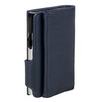 Juscha JU-962102 Pasjeshouder Clicksafe RFID Kunstleer BL/ZI 8 Pasjes Met Opbergvak Voor Muntgeld - thumbnail