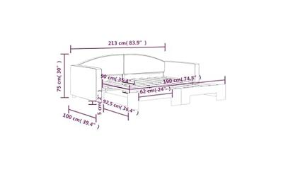 Slaapbank met onderschuifbed 90x190 cm stof donkergrijs