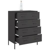 Dressoir 68x39x89 cm staal zwart - thumbnail
