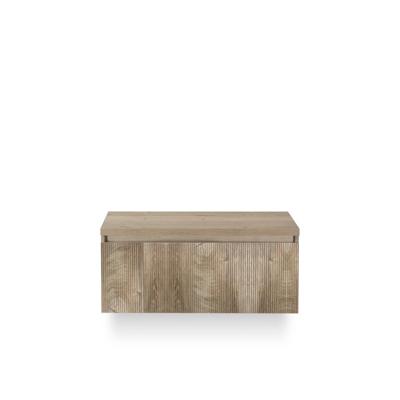 Frozen 3d Badmeubelset 100 cm - Greeplijst in kleur - Incl. Bovenblad Grain Oak